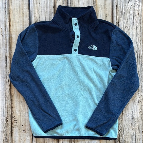 The North Face Kids Fleece Jacket - Dark Blue and Light Blue - Picture 1 of 3